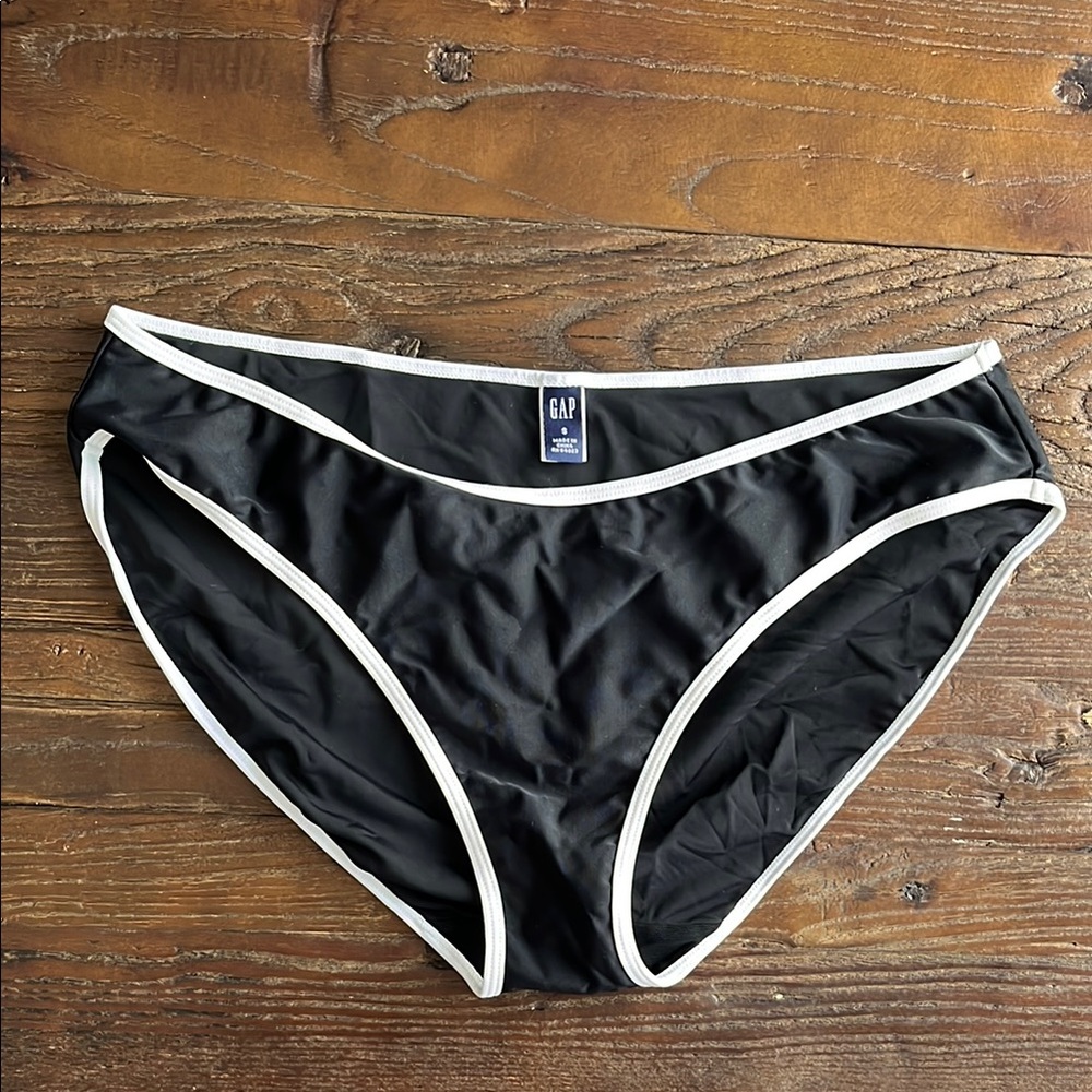 GAP Women's Maternity Black Swim Bottom with white trim